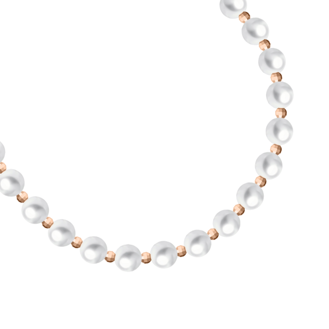 Pearl necklace with gold 