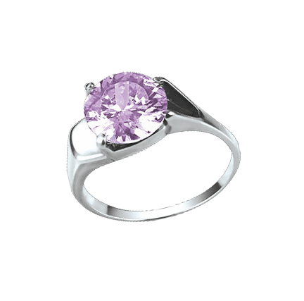 Women's ring with amethyst 