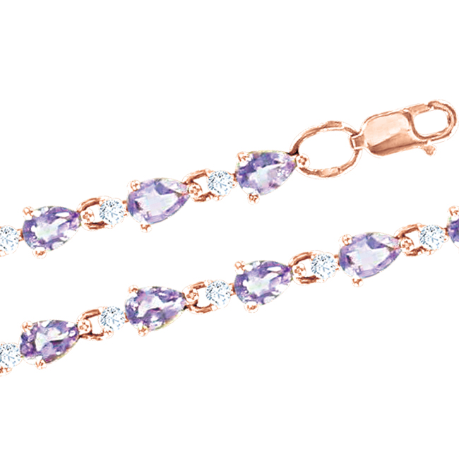 Bracelet with amethysts and zirconia 