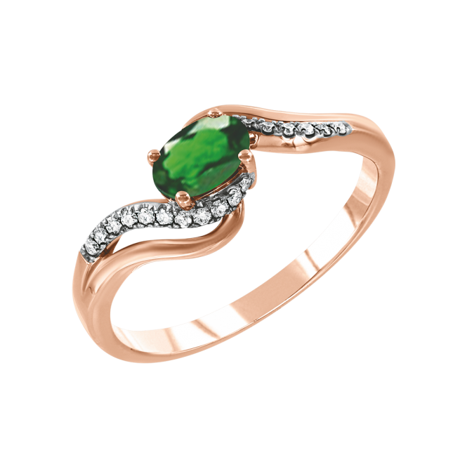 Кольцо с изумрудом и бриллиантами 