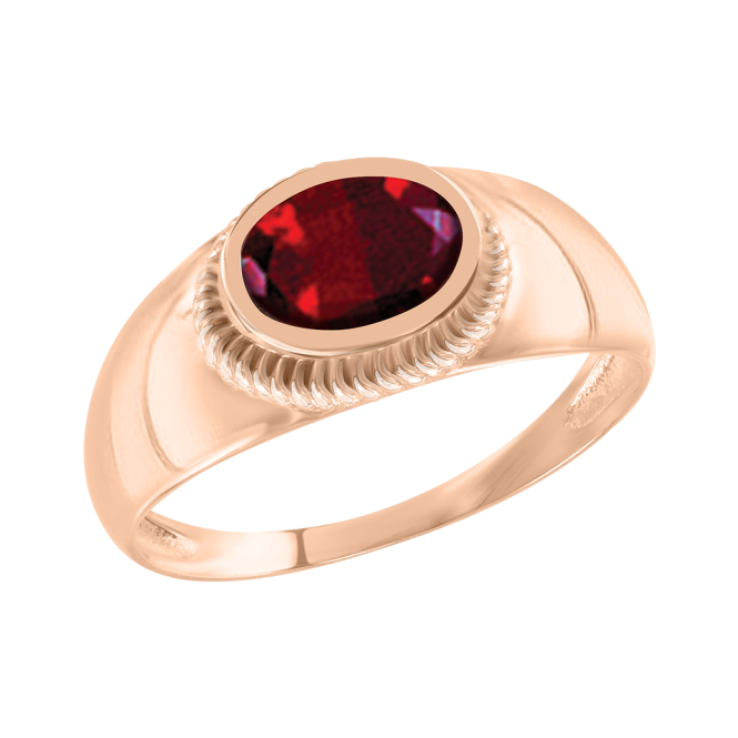 Women's ring with a granat 