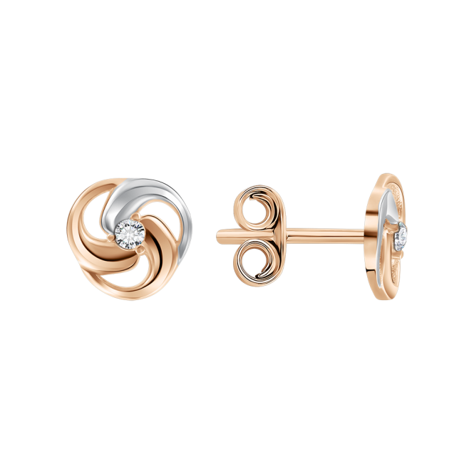 Stud earrings with zirconia 