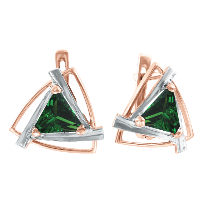 Earrings with emerald 