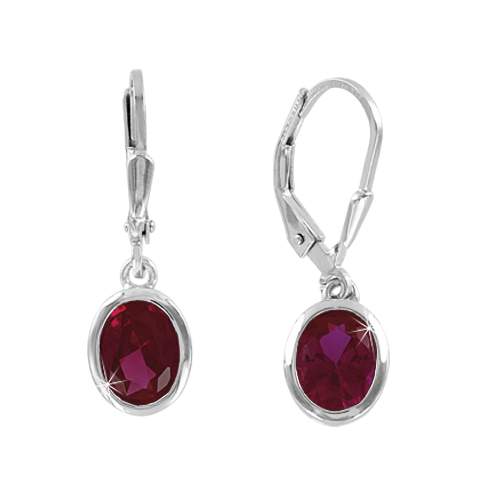 Earrings with red zirconia 