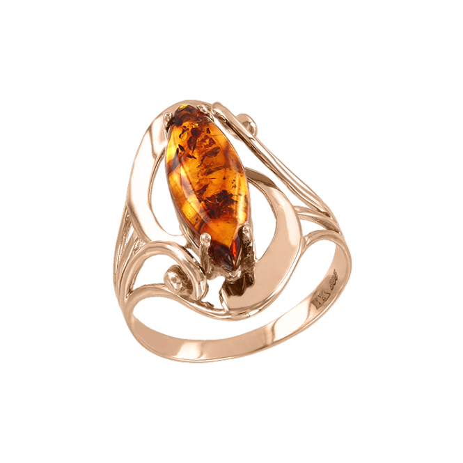 Women's ring with amber 