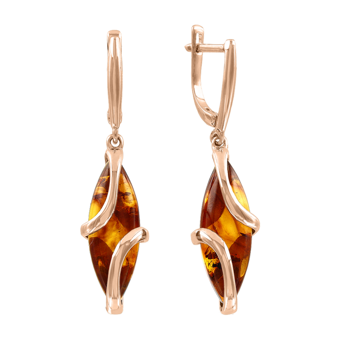 Earrings with ambers 