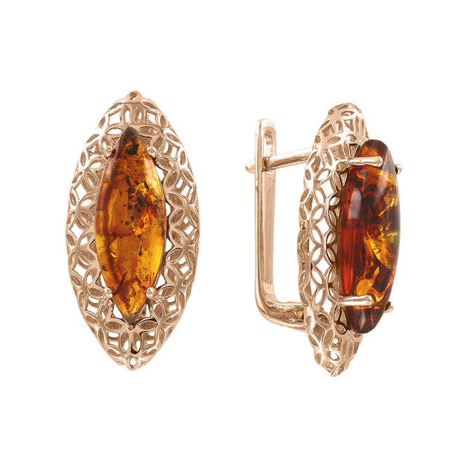 Earrings with amber 