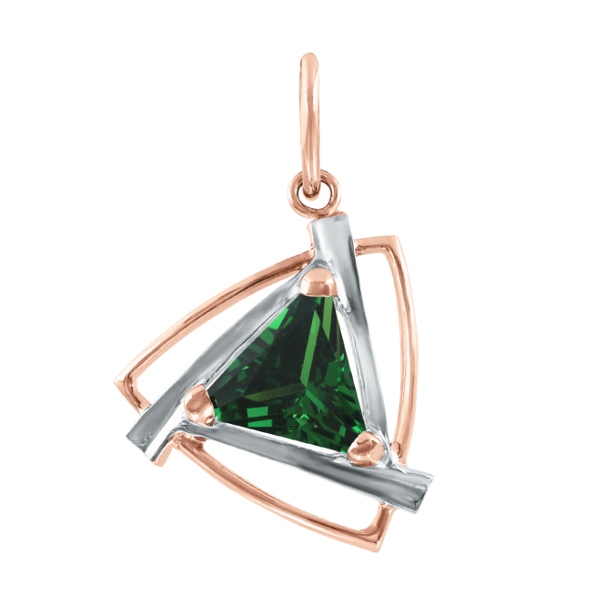 Pendant with green emerald 