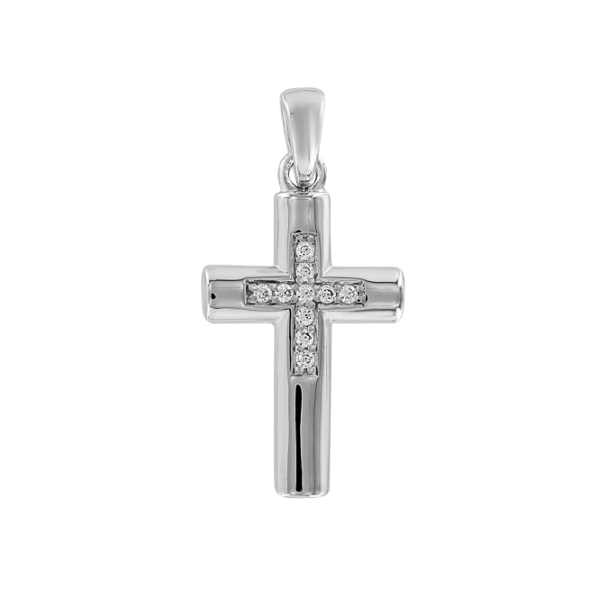 Anhänger - Kreuz mit Zirkonia 