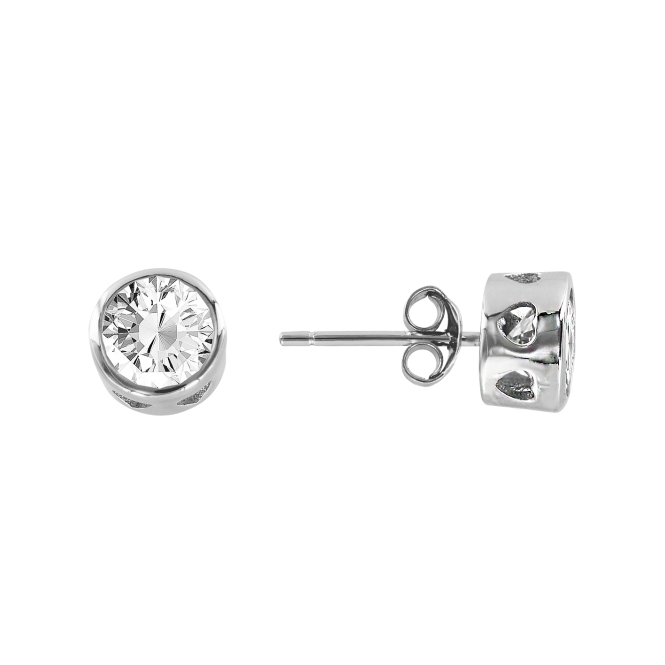 Stud earrings with zirconia 