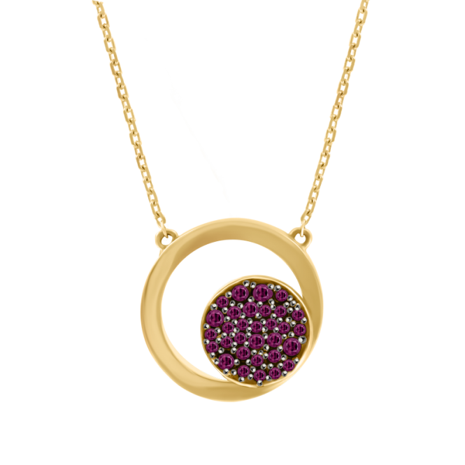 Necklace with purple zirconia 