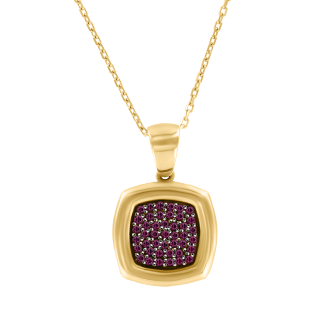 Necklace with purple zirconia 