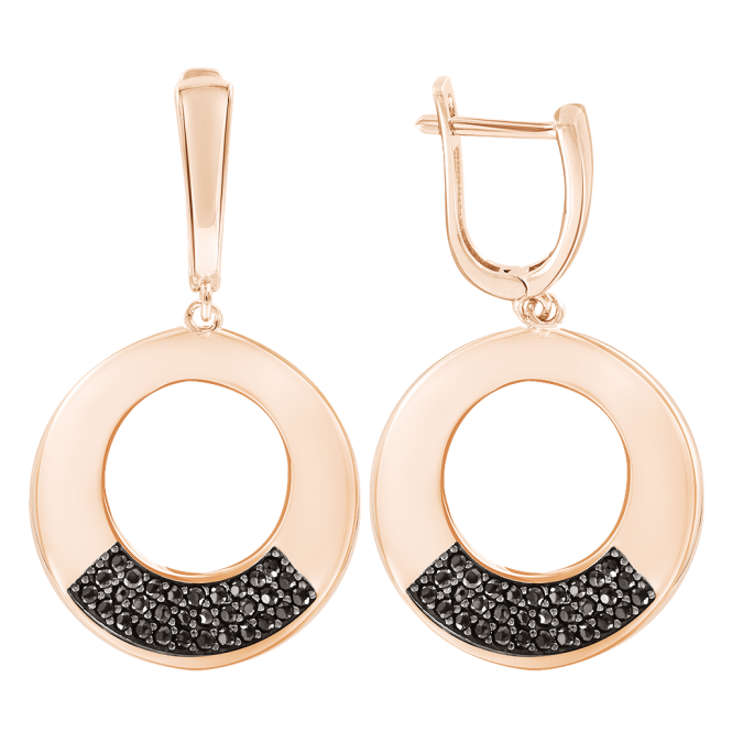 Earrings with black zirconia 