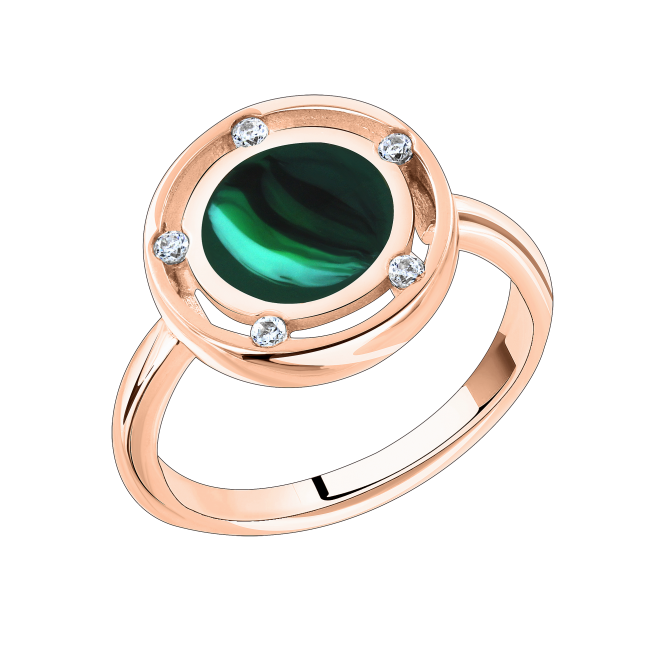 Women's ring with zirconia and enamel 