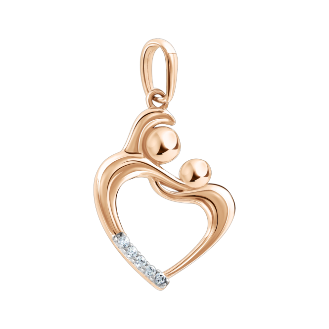 Heart pendant with cubic zirconia 