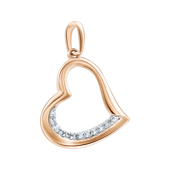Heart pendant with cubic zirconia 