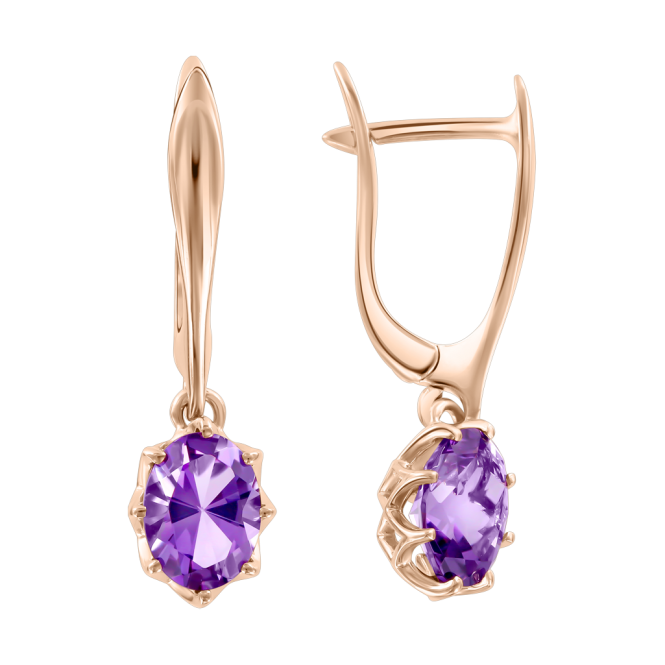 Earrings with amethysts 