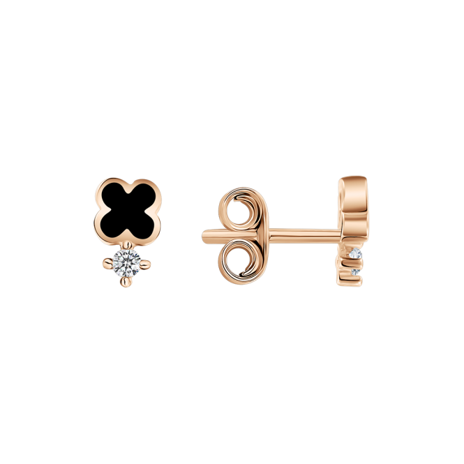 Stud earrings with zirconia and enamel 