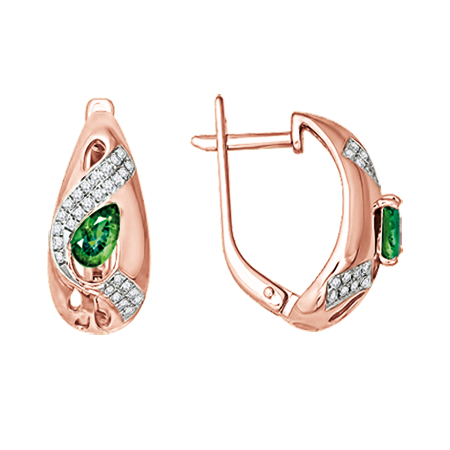 Ohrhänger mit Smaragd und Brillanten 