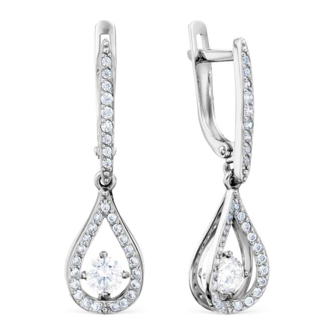 Earrings with zirconia 