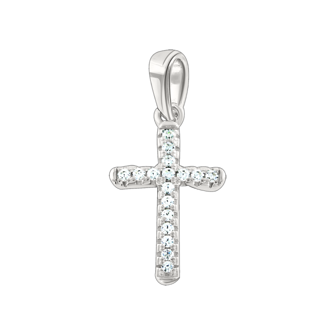 Anhänger – Kreuz mit Zirkonia 