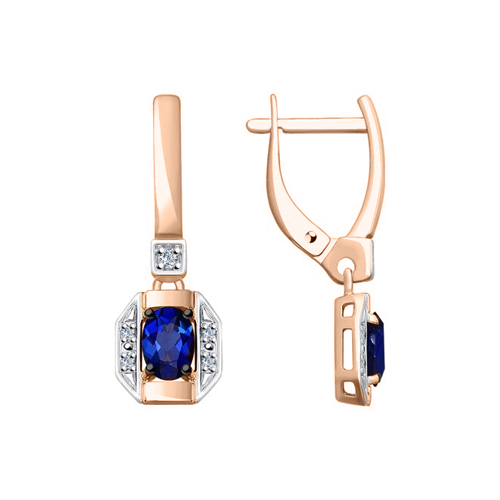 Earrings with sapphires and diamonds 