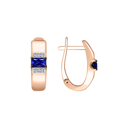Earrings with sapphires and diamonds 