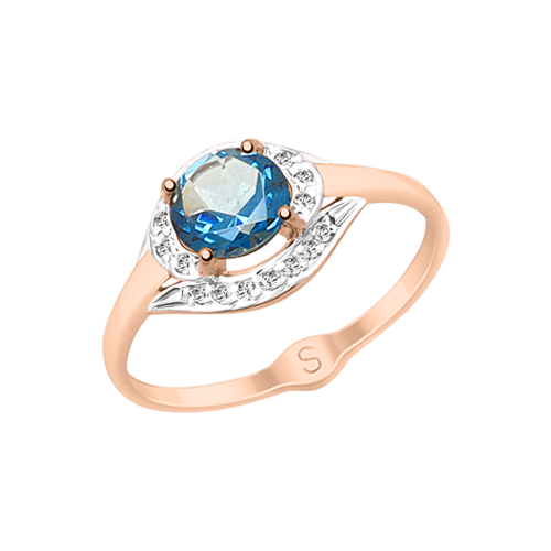 Women's ring with topaz and zirconia 