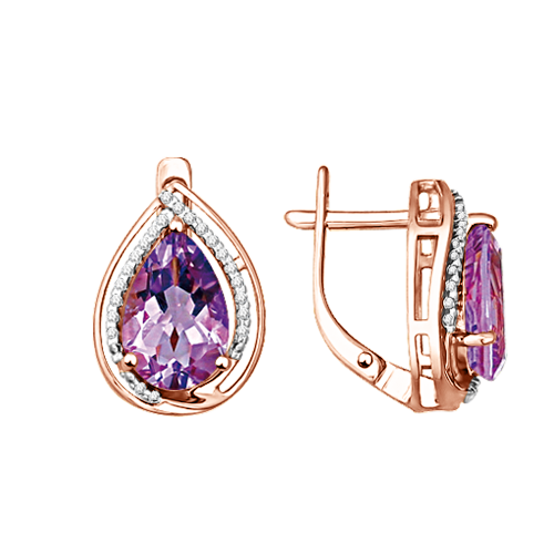 Earrings with Amethyst and zirconia 