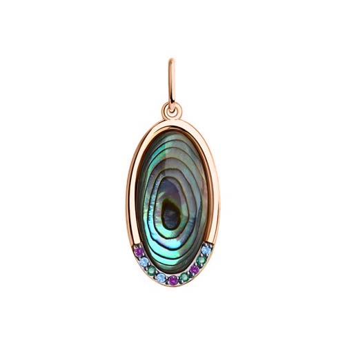 Pendant with mother-of-pearl and zirconia 
