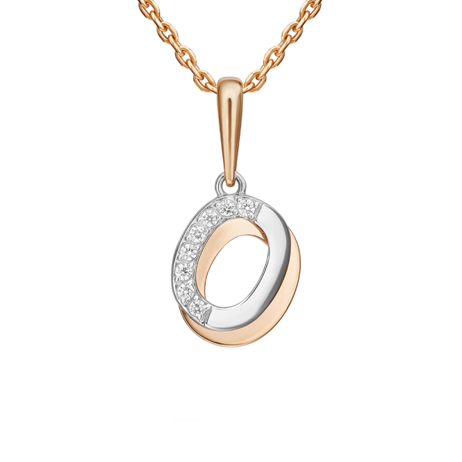 Buchstabenanhänger "O" mit Zirkonia 