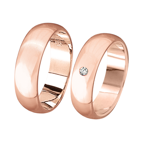 Wedding rings with a diamond without diamond