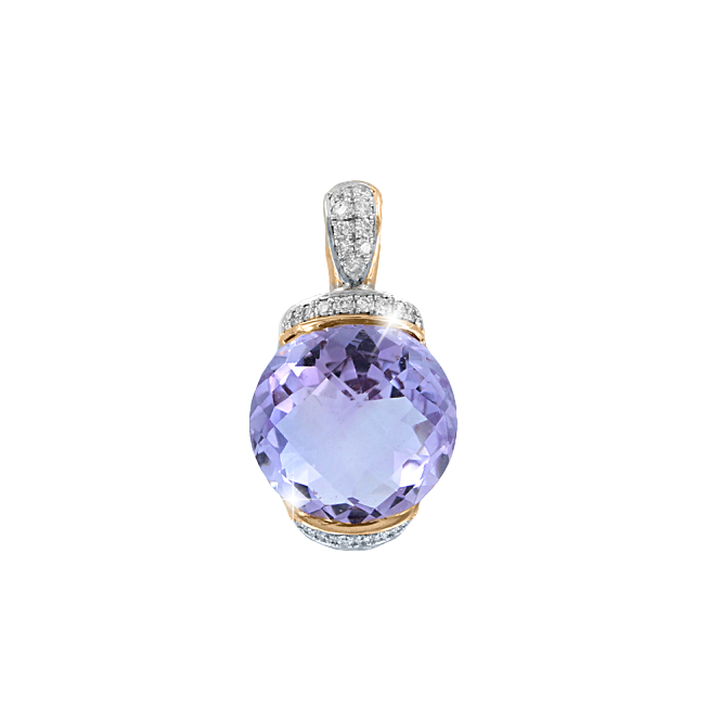 Pendant with diamonds and amethyst 