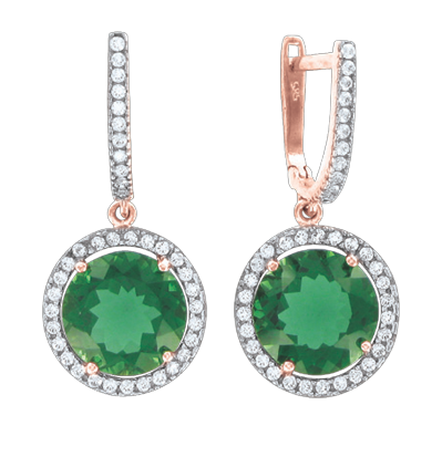 Ohrringe mit Smaragd und Zirkonia 