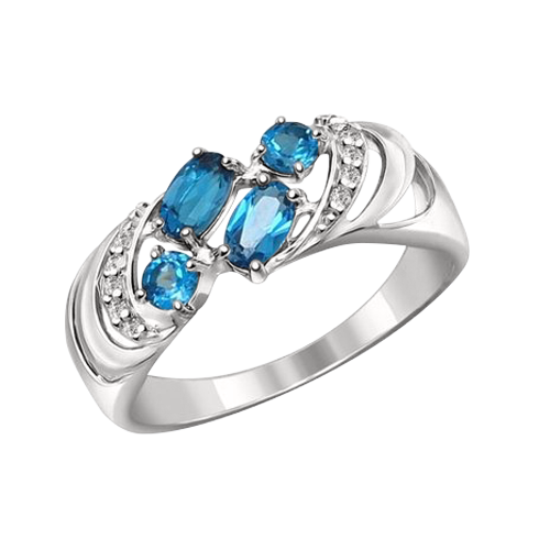 Women's ring with topaz London and zirconia 