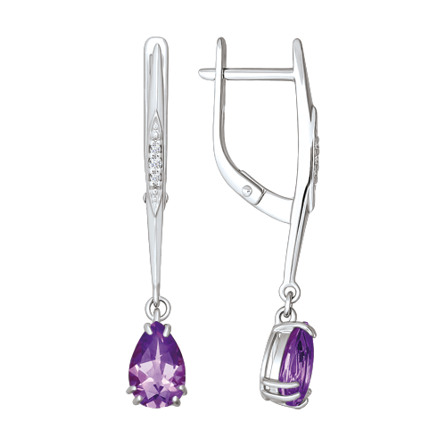 Ohrhänger mit Amethyst und Zirkonia 