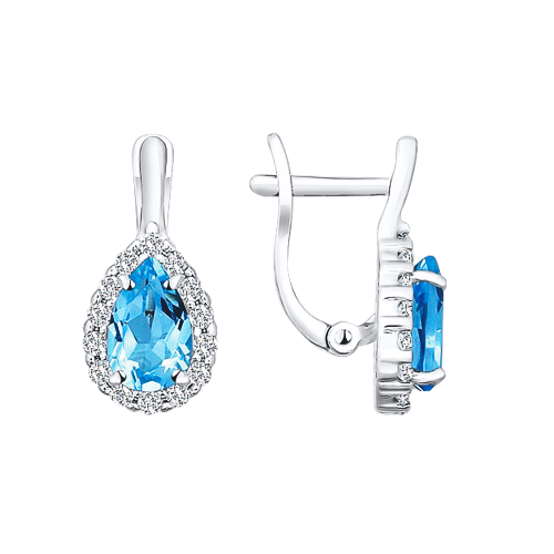 Earrings with topaz and zirconia 