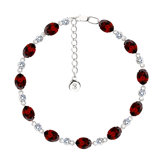 Armband mit Granat und Zirkonia 