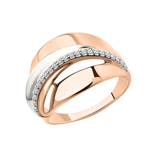 Gilded women's ring with zirconia 
