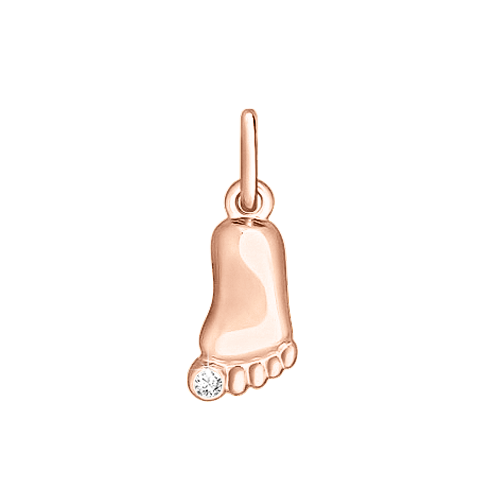 Gilded  pendant "Baby foot" with zirconia 