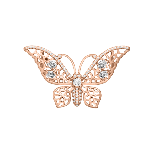 Brooch butterfly with zirconia 