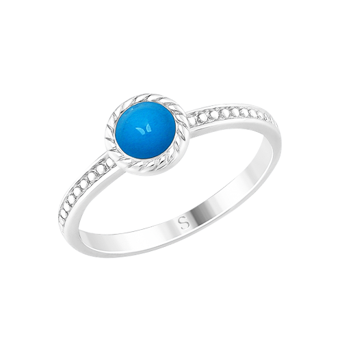 Кольцо с синей эмалью 