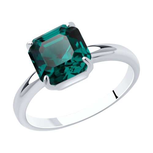 Women's ring with green Swarovski crystal 