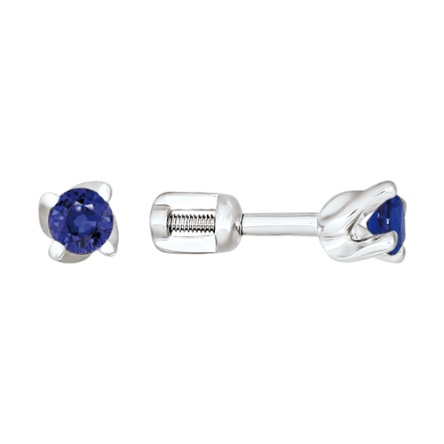 Stud earrings with blue zirconia 