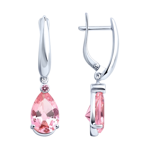 Ohrhänger mit rosa Zirkonia 