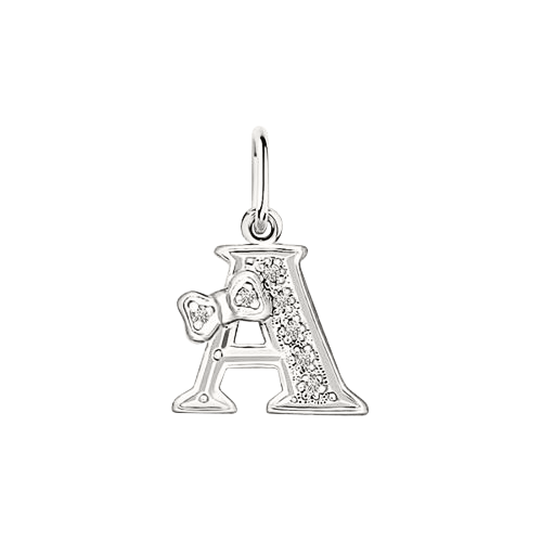Pendant letter "A" with zirconia 