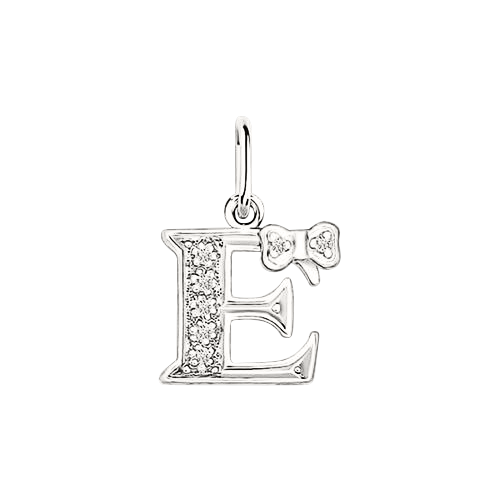 Buchstabenanhänger "E" mit Zirkonia 