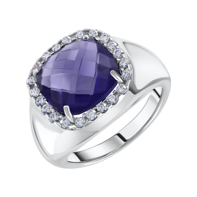 Women's ring with with tanzanite and zirconia 