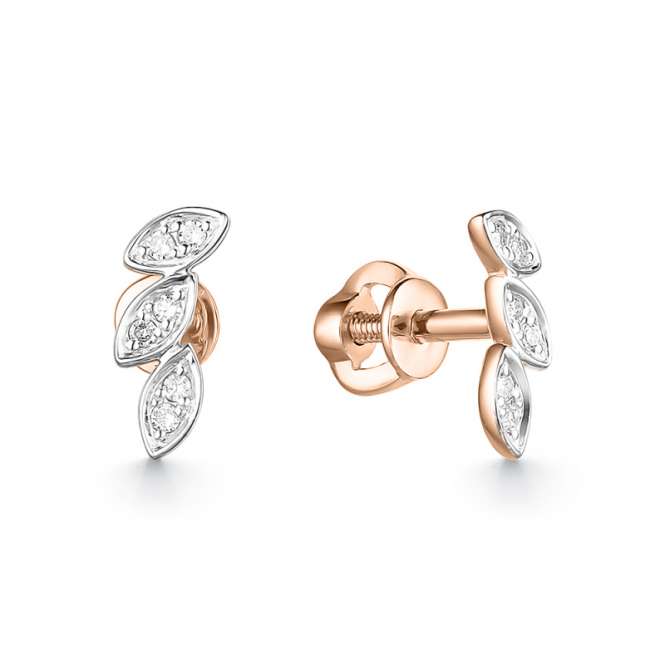 Stud earrings with diamonds 