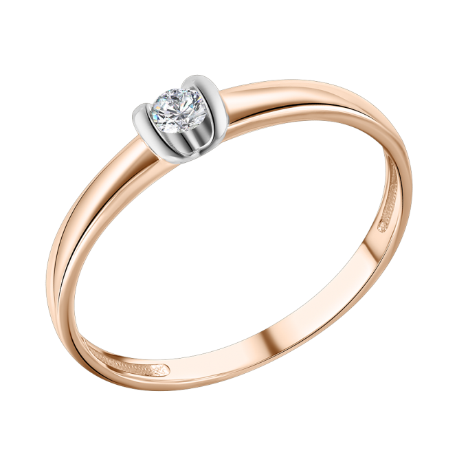 Women's ring with a brilliant 